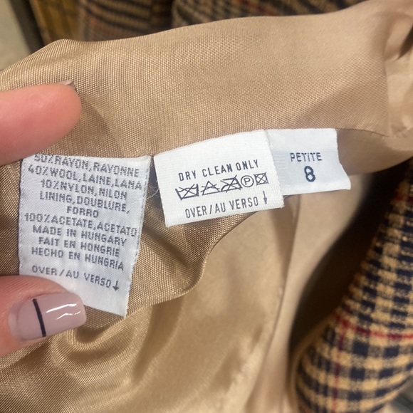 Vintage Liz Claiborne Petite Collection Plaid Blazer - Picture 8 of 8